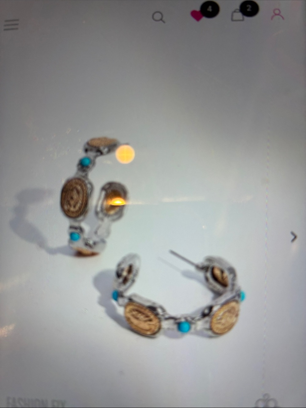 Mixed-Metal Coin Hoop Earrings with Turquoise Accents